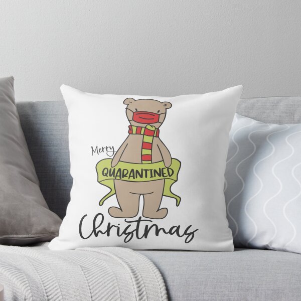Item preview, Merry Quarantined Christmas 2020 Bear Funny Mask Quote designed and sold by Alex Cuttell.