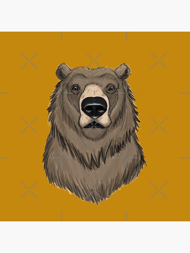 Wild grizzly bear facing you Art Board Print for Sale by BrushesNature