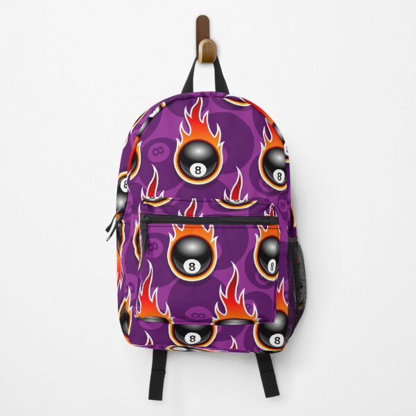 Item preview, Billiards Black 8 Ball 8-Ball Pocket Pool Snooker Flaming Fire Falling Hot Rod Flames Dark Blue designed and sold by Draculaura2009.