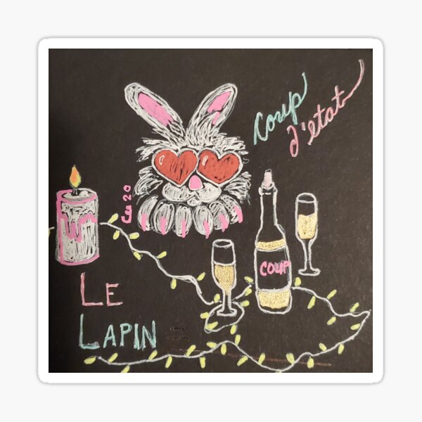 Le Lapin the Heart Shaped Glasses Rabbit Sticker