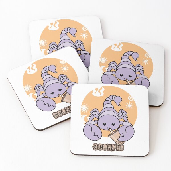 Artikelvorschau, Chibi inspirierter Skorpion, der Boba Milk Tea Zodiac trinkt entworfen und verkauft von eucagarland.