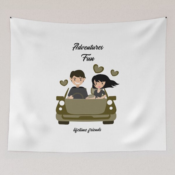 Item preview, Cute, Adventures, Fun, Lifetime Friends, friends on a road trip  design designed and sold by NeaftyFinds.