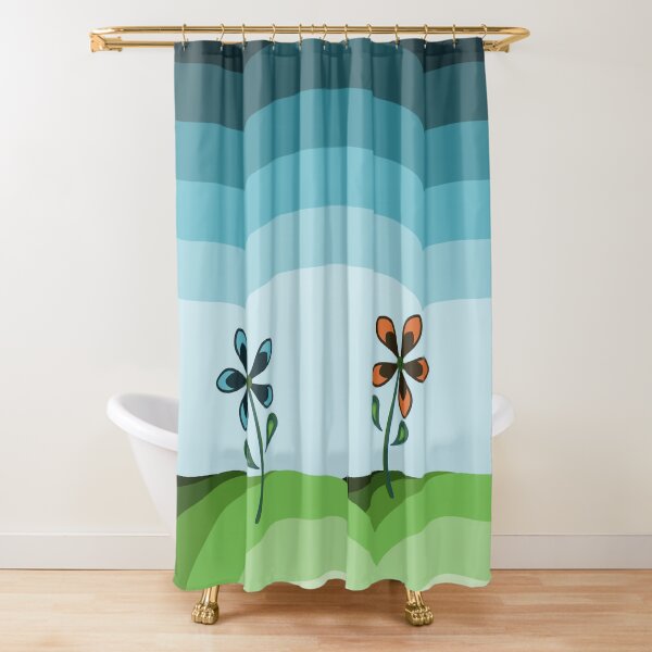 Two Daisies on a Hill Shower Curtain