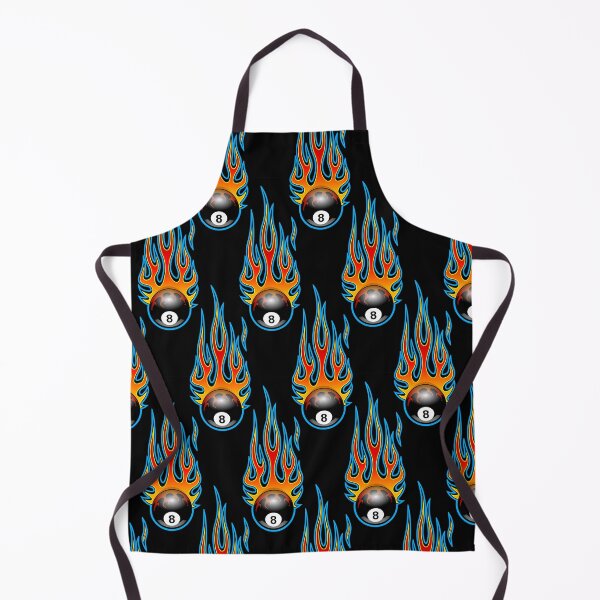 Item preview, Billiards Black 8 Ball 8-Ball Pocket Pool Snooker Flaming Fire Falling Hot Rod Flames Dark Blue designed and sold by Draculaura2009.