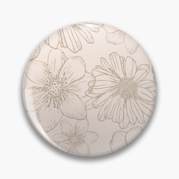 Item preview, Sketched Flowers in Beige  designed and sold by zhSurfaceDesign.