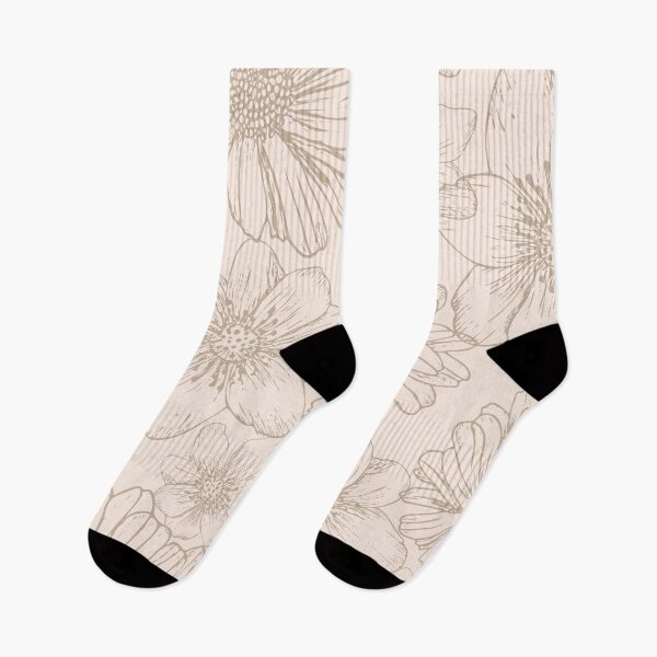Item preview, Sketched Flowers in Beige  designed and sold by zhSurfaceDesign.