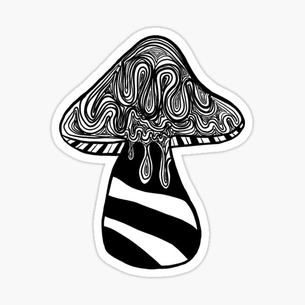 Magic Mushrooms Black and White Stickers Graphic by ArtFM · Creative Fabrica