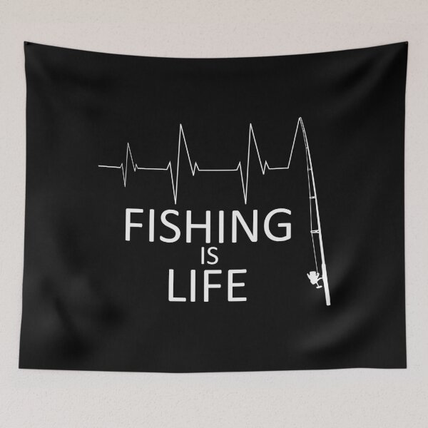 Item preview, Fishing is Life - Fishing Heartbeat, For Fishing Addicts  designed and sold by B3N-arts.