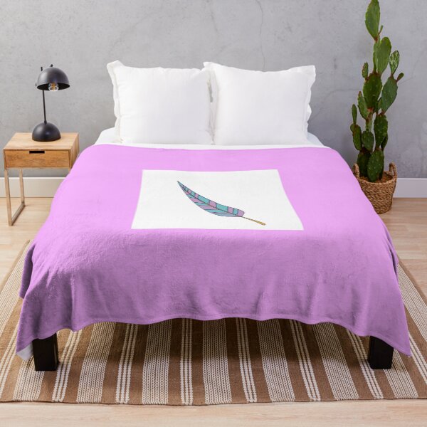 Pastel feather Throw Blanket