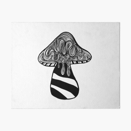 Mushrooms in a jar Black & White art Art Board Print for Sale by