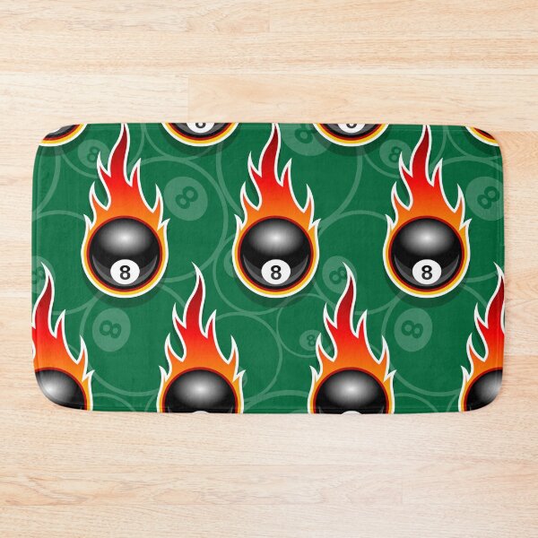 Item preview, Billiards Black 8 Ball 8-Ball Pocket Pool Snooker Flaming Fire Falling Hot Rod Flames Dark Blue designed and sold by Draculaura2009.