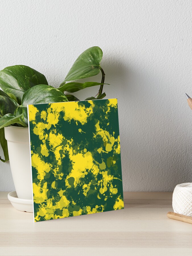 Dark Green and Yellow Paint Splatter Art Board Print for Sale by  BigTexFunk