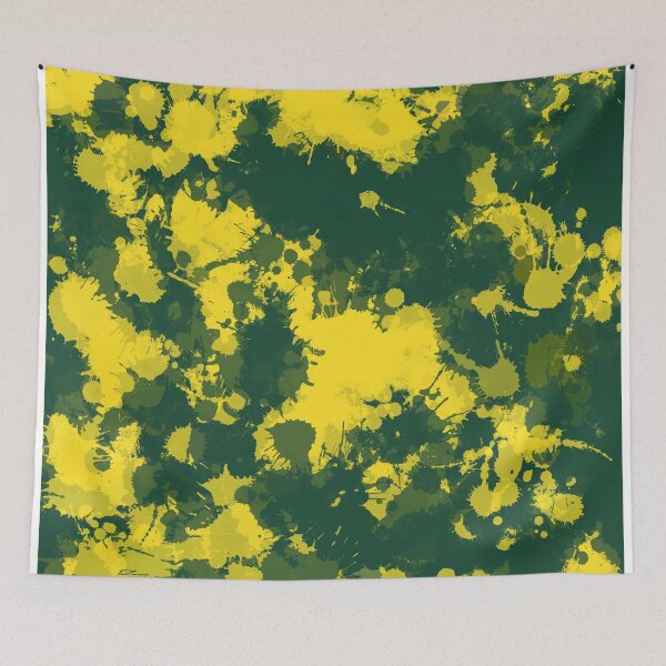 Item preview, Dark Green and Yellow Paint Splatter designed and sold by BigTexFunkadelic.