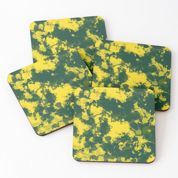 Item preview, Dark Green and Yellow Paint Splatter designed and sold by BigTexFunkadelic.