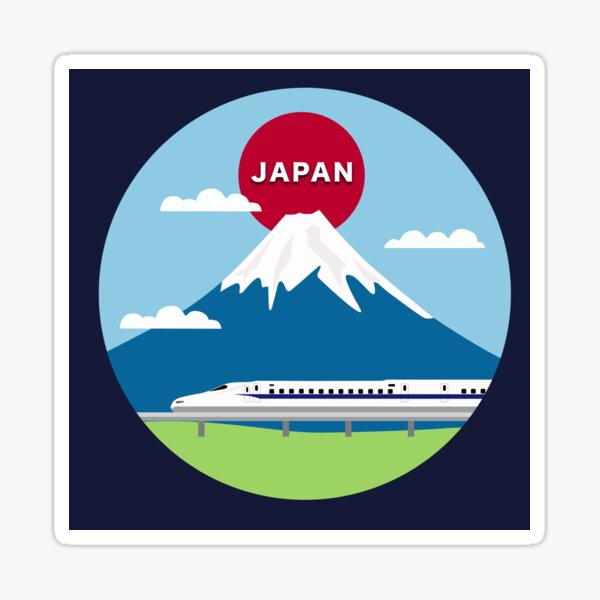 Vista previa del artículo con la obra «El tren bala Shinkansen pasa a toda velocidad por el monte Fuji», diseñado y vendido por JonesyDave.