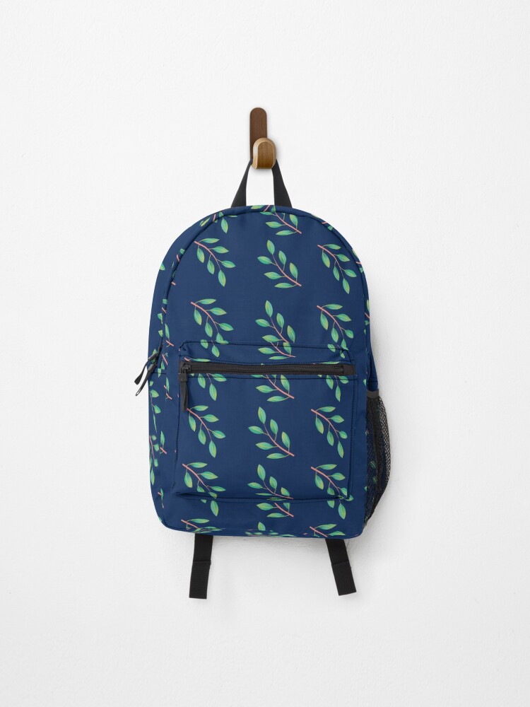 Thumbnail 1 of 3, Backpack, green leaf pattern designed and sold by Anvinpeeter.