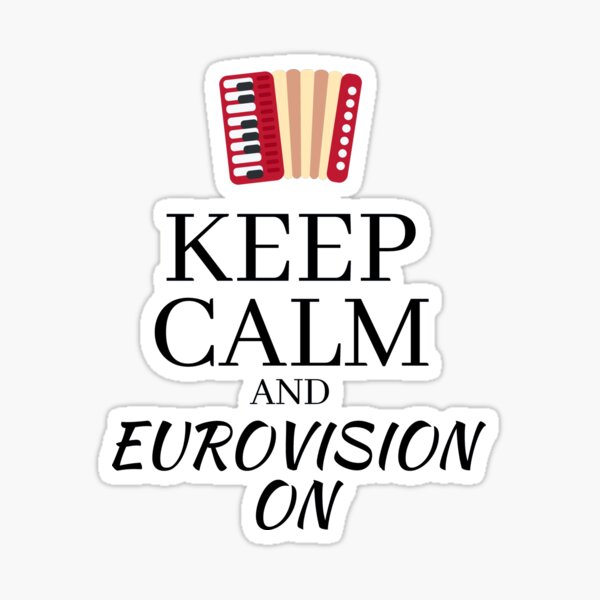 Artikel-Vorschau von Keep Calm und Eurovision On - Akkordeon - Weiß - Original von Boo-da-chay, designt und verkauft von Boo-da-chay.