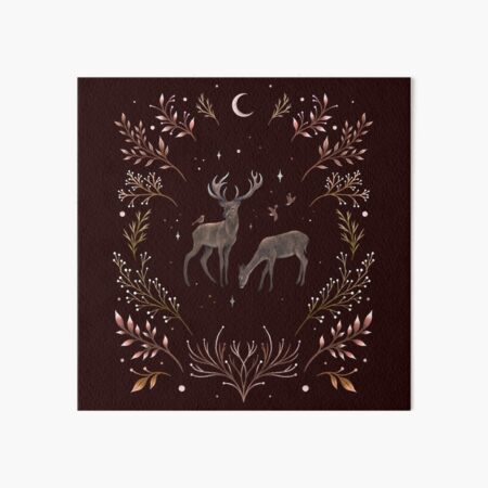 Item preview, Deers in the Moonlight - Chocolate Brown designed and sold by episodicDrawing.