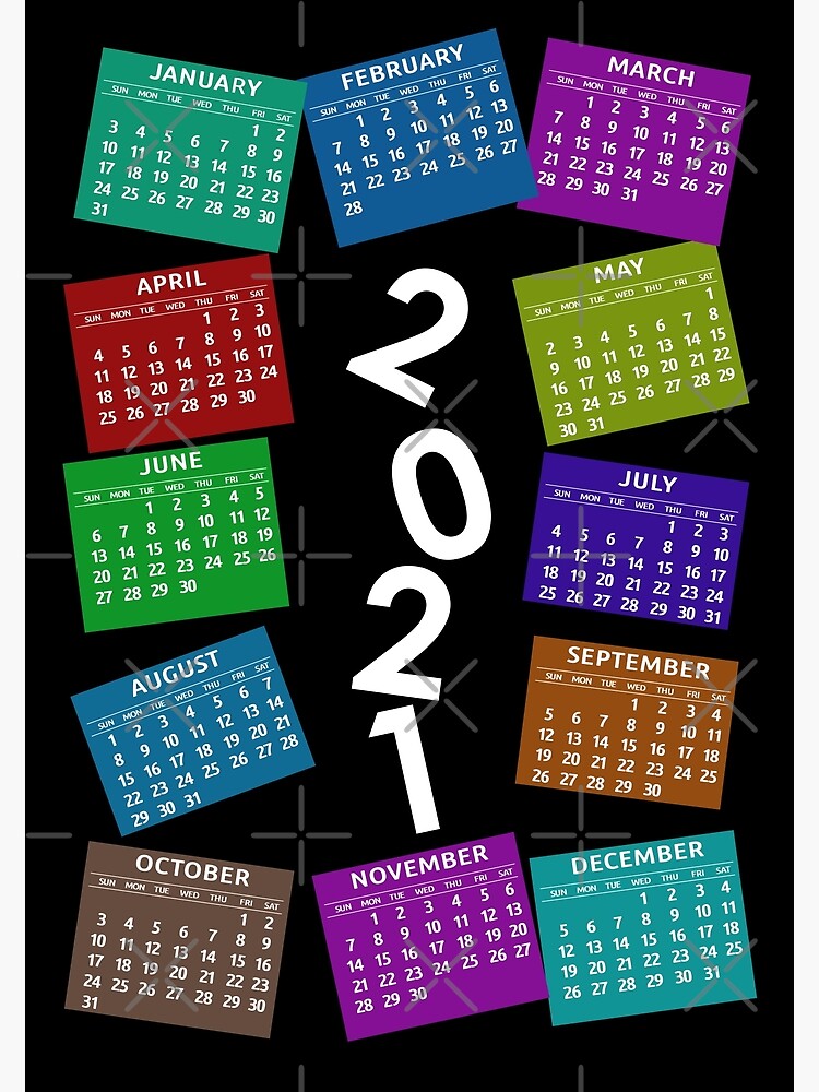 "2021 Calendar Crazy Modern Colorful Style" Poster by Tromboo Redbubble