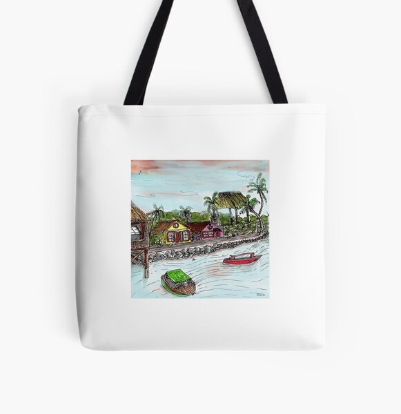 Island Life Cruise Doodle All Over Print Tote Bag