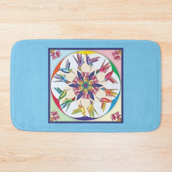 Item preview, Rainbow Mandala Square for Clothing etc with Annas Hummingbird designed and sold by HummingbirdPics.