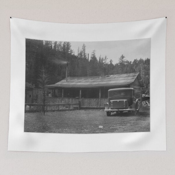 Item preview, Car Parked at Cabin on the Bramblett Lode designed and sold by INTOxTHExWILD.