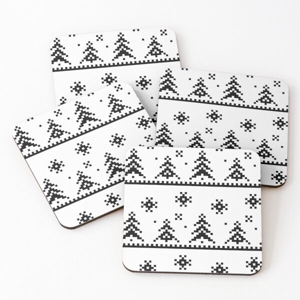 Item preview, Ugly Christmas Sweater, tree patterns (black) designed and sold by Patternsonly.