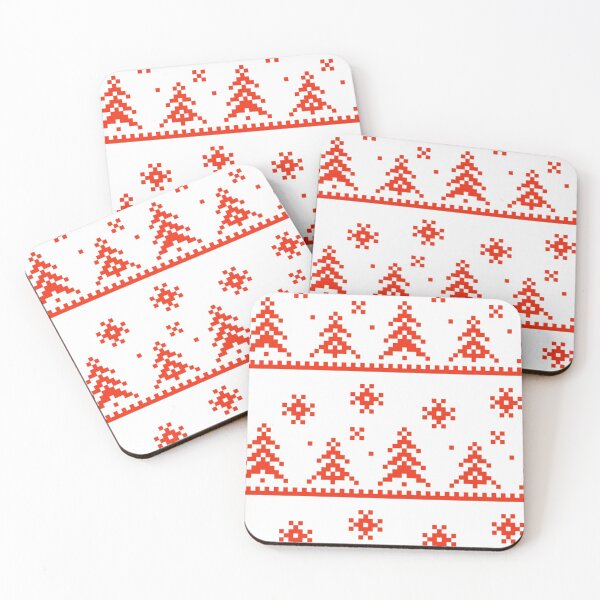Item preview, Ugly Christmas Sweater, tree patterns (red) designed and sold by Patternsonly.