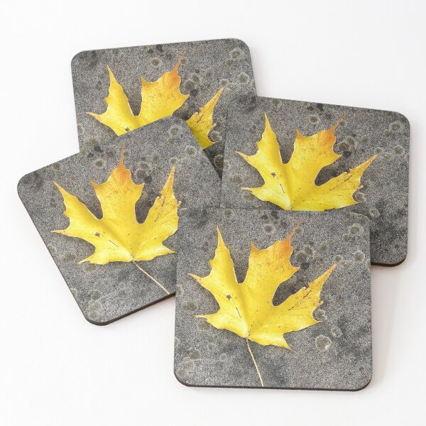 Item preview, yellow maple leaf with textured rock designed and sold by LaskoPhotos.