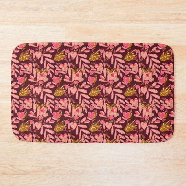 Item preview, Bright Florals in Pink and Brown with burgundy Background designed and sold by Sheri42.