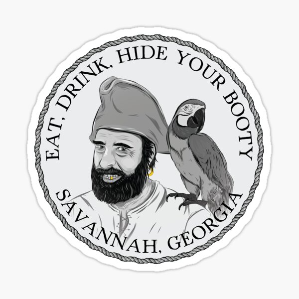 Pirate and Parrot - Eat, Drink, Hide Your Booty Sticker