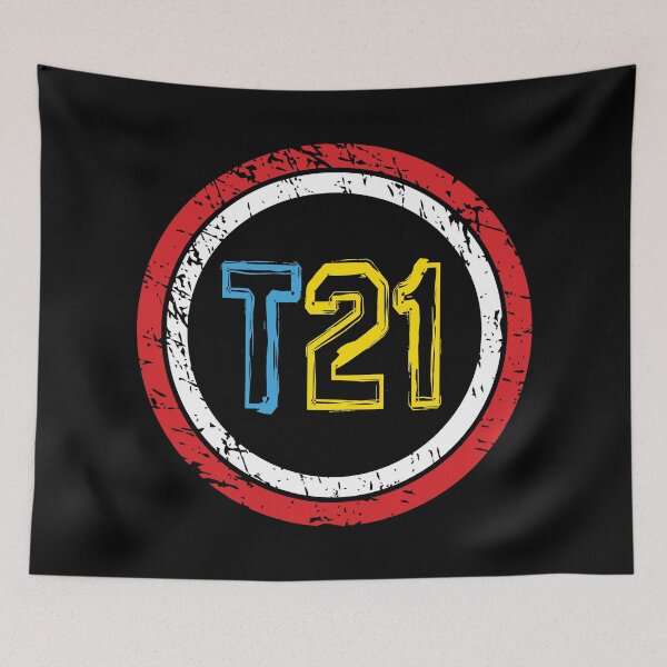 Item preview, T21 Down Syndrome Awareness Red and White Emblem designed and sold by KeenlyAware.
