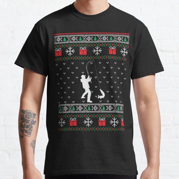 Fishing Christmas Sweater T-Shirts for Sale