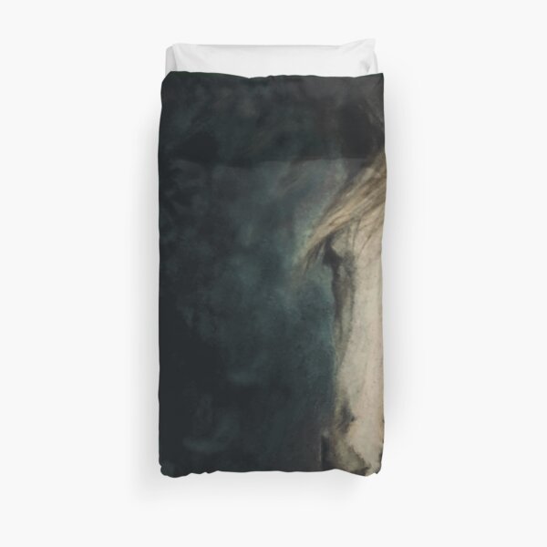 White Horse Painting Mystical Vintage Duvet Cover