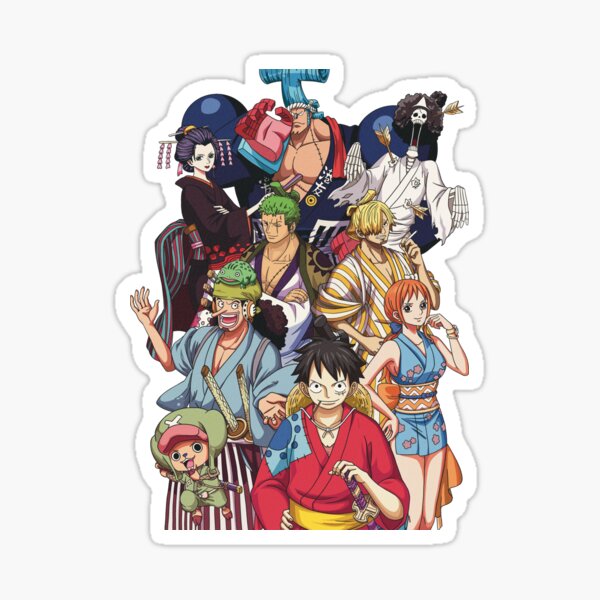 straw hat crew land of wano gear sticker for sale by aloha life 808 redbubble