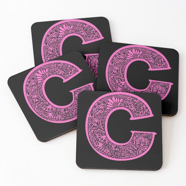 Item preview, C Monogram Mandala Zentangle designed and sold by Meaningfully.