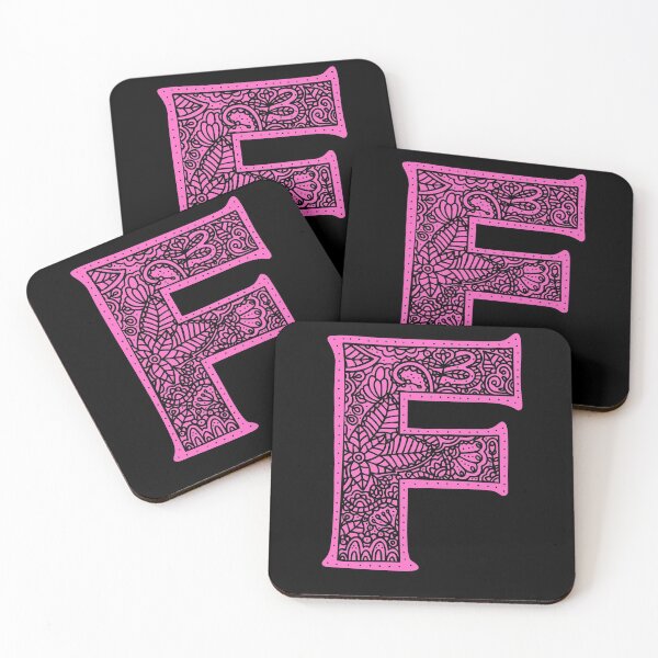 Item preview, F Monogram Mandala Zentangle designed and sold by Meaningfully.