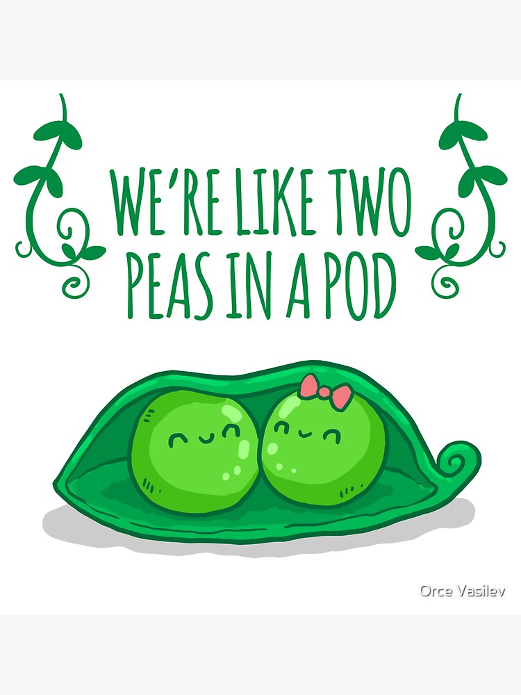 Two Peas In A Pod Sticker By Orce Redbubble