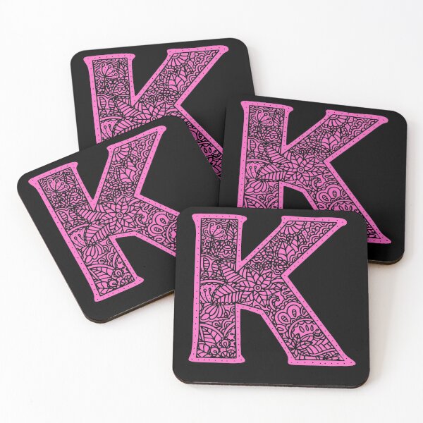 Item preview, K Monogram Mandala Zentangle designed and sold by Meaningfully.