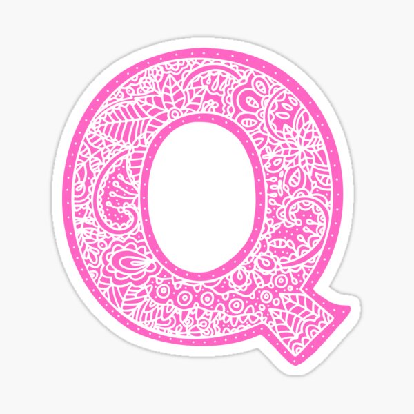 Item preview, Q Monogram Mandala Zentangle designed and sold by Meaningfully.