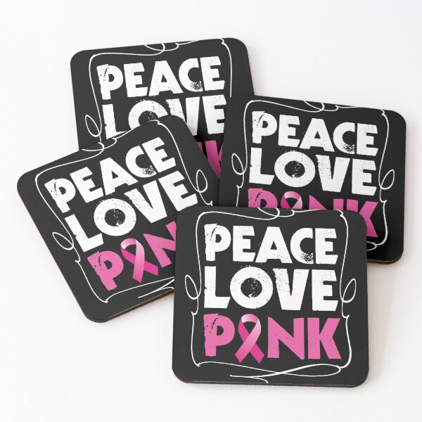 Item preview, Peace love pink ribbon for breast cancer awareness designed and sold by mederDESIGNS.