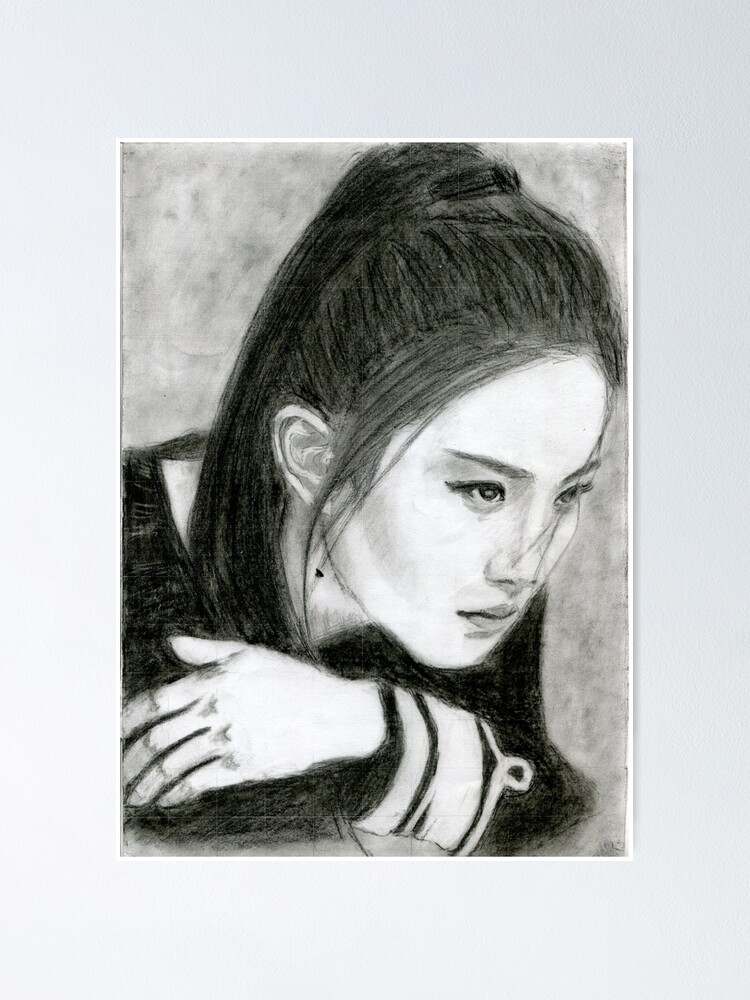 Realistic Liu Yifei Drawing Art Liu Yifei Graphite Pencil Poster By AFDrawingcom Redbubble