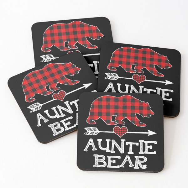 Item preview, Auntie Bear Christmas Pajama Red Plaid Buffalo Family Gift  designed and sold by Emilypoissonnie.