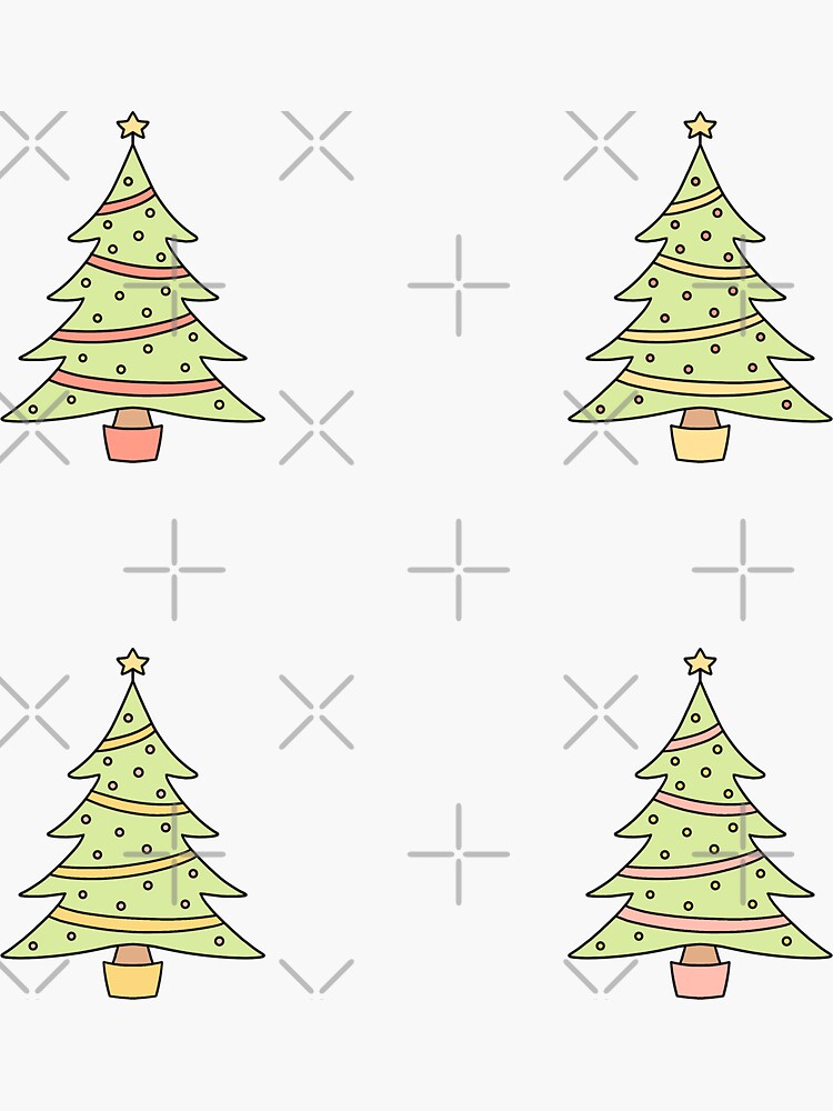 Thumbnail 3 of 3, Sticker, Cute Xmas trees pack designed and sold by Pastel-PaletteD.