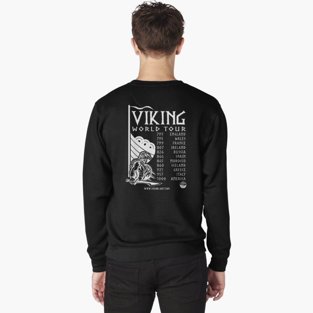 Sweatshirt Viking Yggdrasil Odin Raven Scandinavian Runes Graphic Pullover Hoodie Sweatshirt with Pocket Long Sleeve Trendy