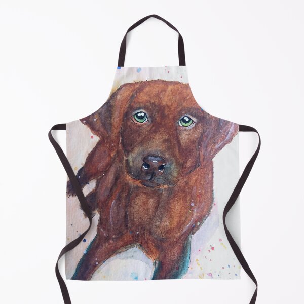 Item preview, Brown labrador puppy watercolor painting designed and sold by horseaddicted.