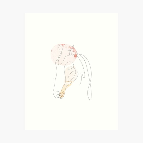 Item preview, Minimal Horse Line Drawing designed and sold by SurfolioPrints.