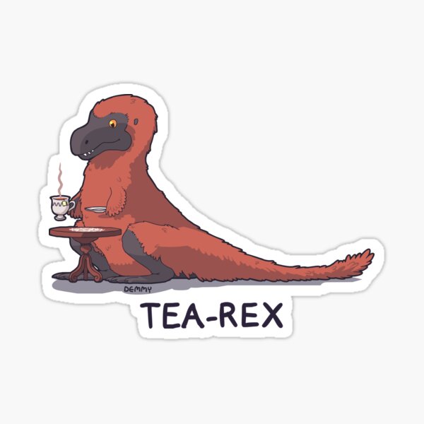 Fluffy Tea-Rex Sticker