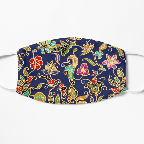 Sarong Kebaya Batik (Blue) Flat Mask