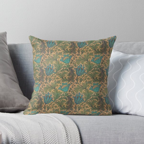 William Morris Tangley Luxury Floral Red Fabric Vintage Designer Cushion Pillow 